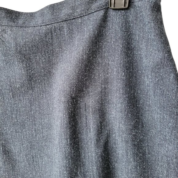 Hiroko Steel-Blue Midi Skirt 6-Panel Flare Angled Waist&Hip Cuts Size 16 - Picture 6 of 10